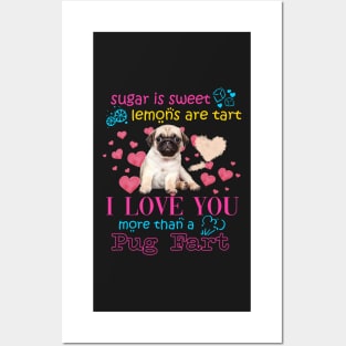 Funny Valentine Pug Posters and Art